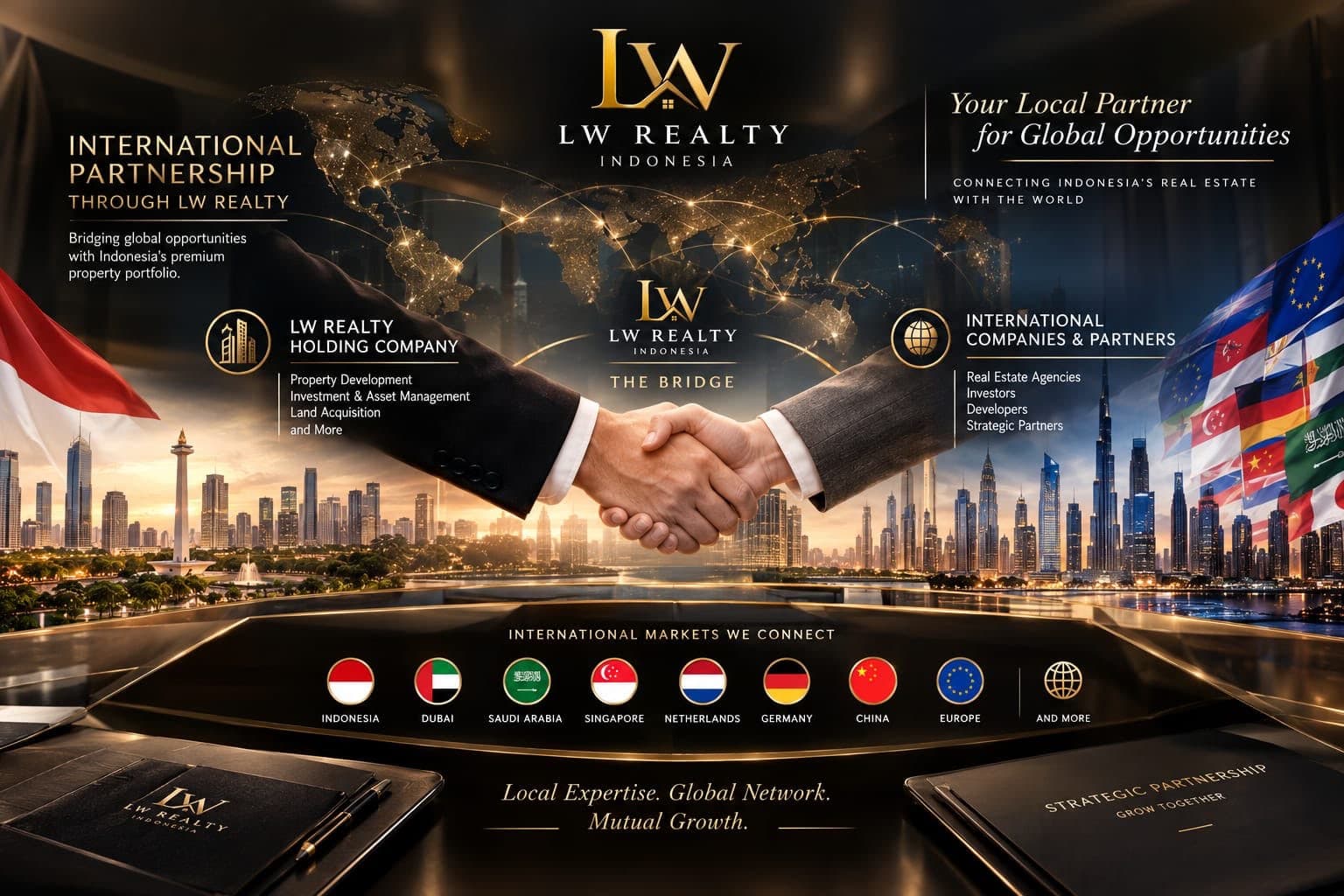 LW Realty Indonesia as the bridge between its holding company and international companies and partners.